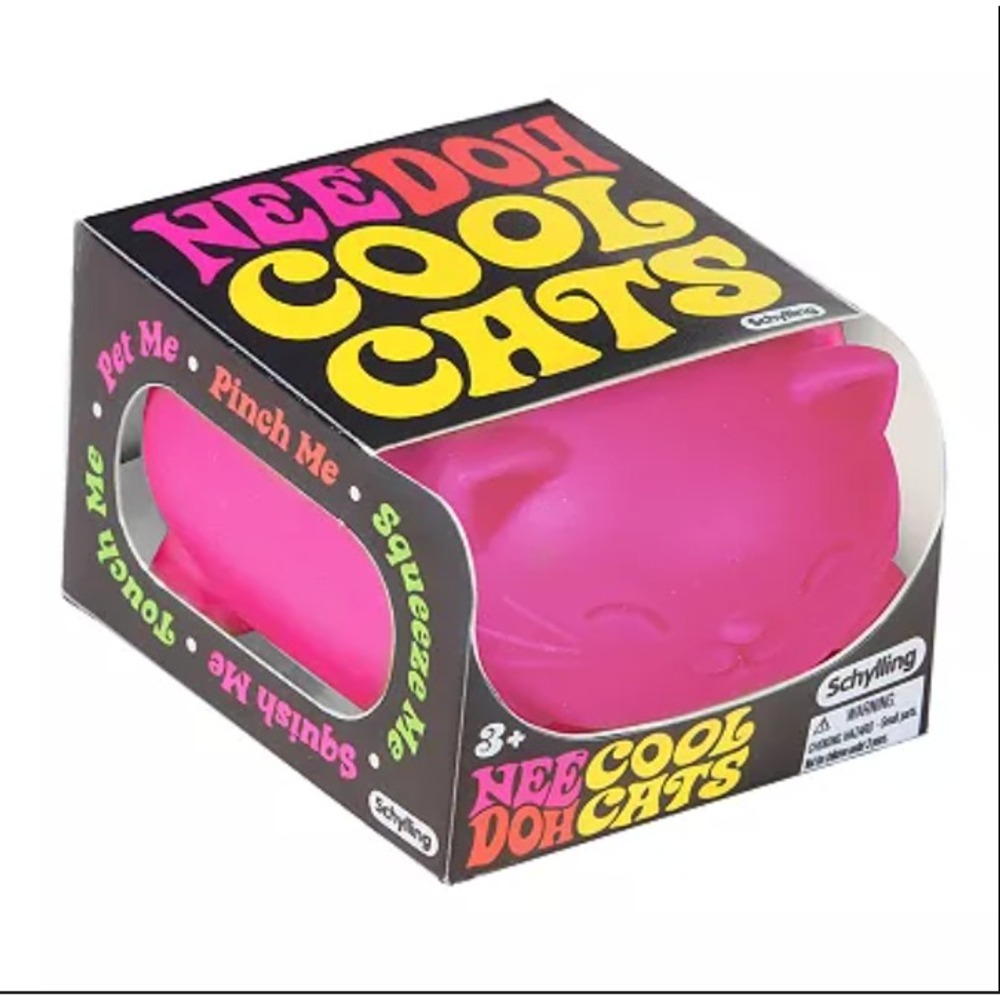 PINK - COOL CATS NeeDoh Sensory Stress Relief Ball Toy Autism Anxiety Fidget